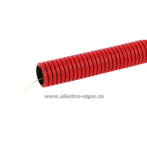 Т19. Труба Б0048280 GOFR-50-50-HD2-R гофрированная двустенная ПНД 50мм с зондом красная (ЭРА Россия)