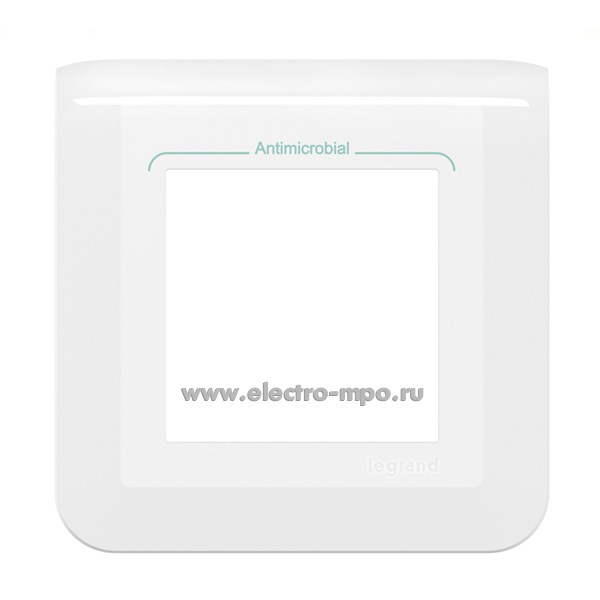 Р2533. Рамка Mosaic 078722L для 2 модулей антибактериальная белая (Legrand)