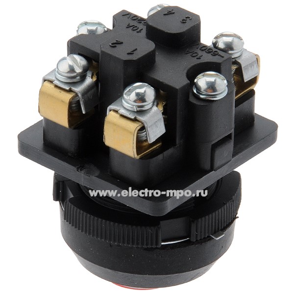 Выключатель кнопочный КЕ 081/2 красный 10А 1з+1р IP54 (Электротехник ...