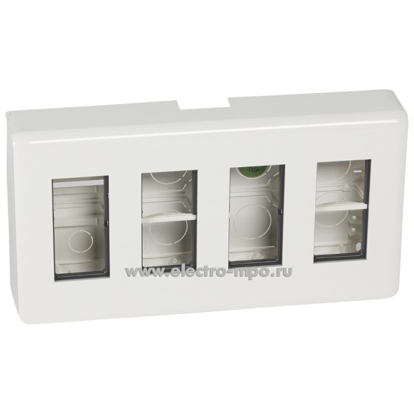 Р2568. Набор Mosaic 078888L (коробка, суппорт, рамка) для открытого монтажа для 4х4 модулей белый (Legrand