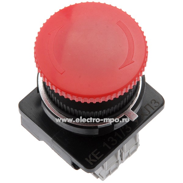 А5820. Выключатель кнопочный КЕ 131/3 &quot;гриб&quot; красный 10А 2р IP40 с фиксацией (Эльком, Россия)
