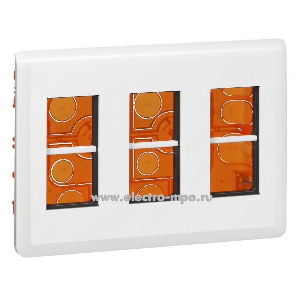 Р2564. Набор Mosaic 078873L (коробка, суппорт, рамка) для скрытого монтажа для 3х4 модулей белый (Legrand)