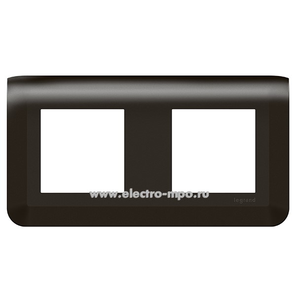 Р2770. Рамка Mosaic 079044L для 2х2 модулей горизонтальная черная (Legrand)