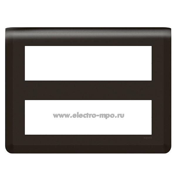 Р2773. Рамка Mosaic 079077L для 2х8 модулей черная (Legrand)