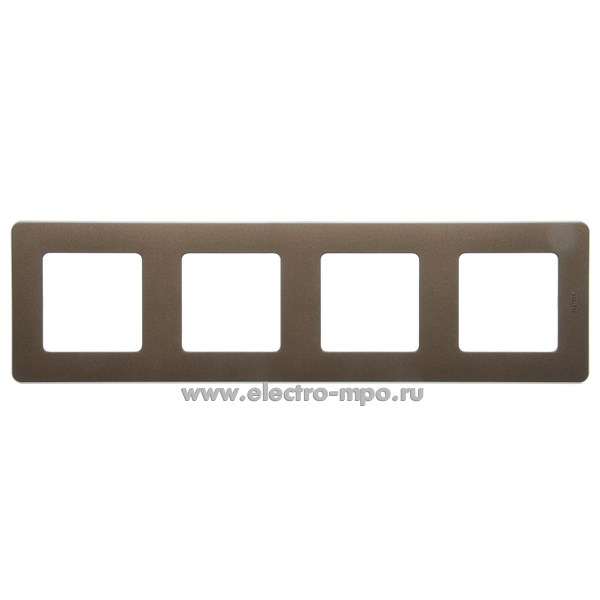 Ю5894. Рамка-4 Inspiria 673969 бронза (Legrand/Daccord)