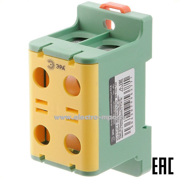 Б6939. Клемма  винтовая КСВ NO-224-142 двойная (KE67.3) 16-95 мм2 ж/з PE, ширина 42мм Б0065614 (ЭРА