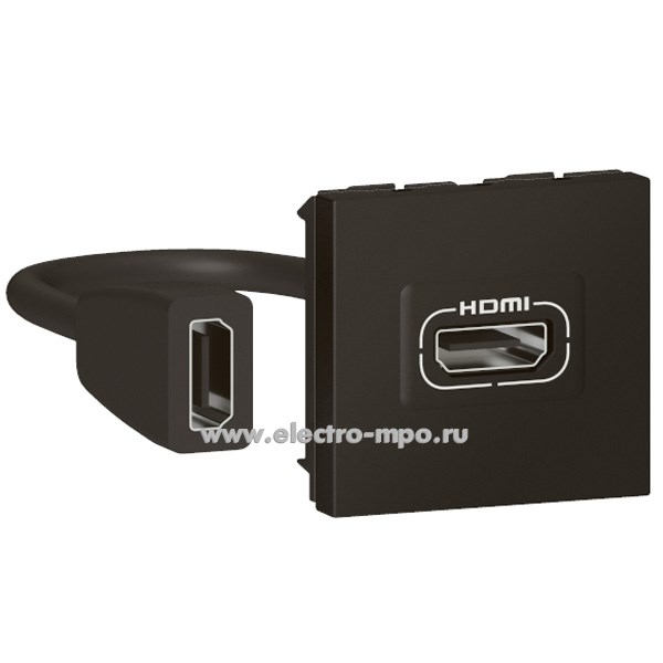 Р2762. Механизм Mosaic 079479L розетки аудио/видео тип HDMI с/п 2 модуля черный (Legrand)