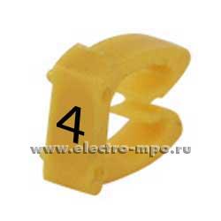 Б7274. Маркер 38234 CAB3 символ "4" жёлтый 4,0-6,0мм2 (Legrand)
