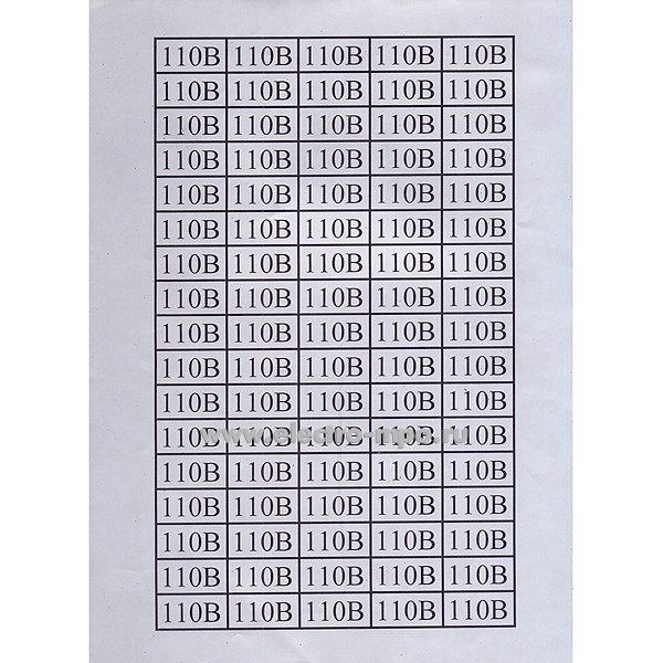 79073. И9073. Знак "110 В" указатель напряжения 15х30мм ПВХ плёнка 85 штук (МПО Электромонтаж)