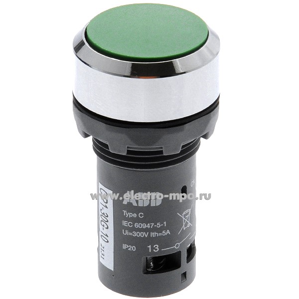 А6206. Выключатель кнопочный CP1-30G-10 зеленый 1з без фиксации COS1SFA619100R3012 (АВВ)