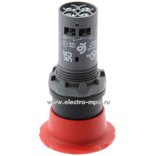 Выключатель кнопочный CE4T-10R-02 \"Гриб\" красный 2р с фиксацией ...