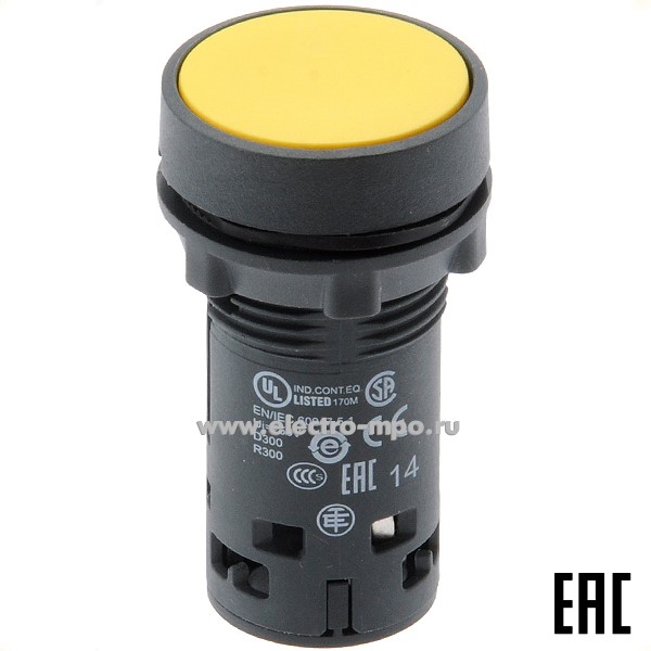 А6303. Выключатель кнопочный XB7NA81 желтый 1з без фиксации без подсветки (Schneider Electric)