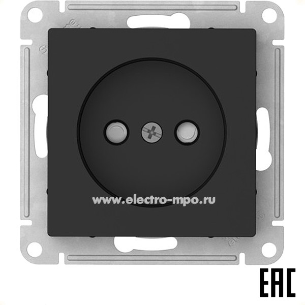 Ю52. Механизм AtlasDesign ATN001049S розетки со шторками безвинт. зажим. с/п карбон (Systeme Electric)