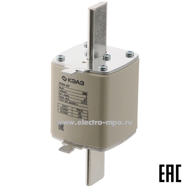 Е0682. Плавкая вставка ППН-37-X3-2-250А габарит 2, 111386 (КЭАЗ)