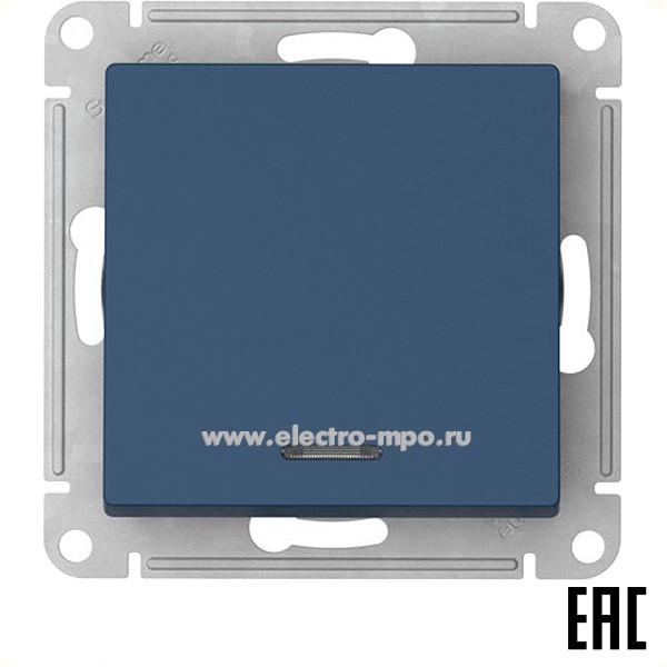 Ю52. Механизм AtlasDesign ATN001113S выключателя 1 кл. с подсветкой безвинт. зажим. с/п аквамарин (SE)