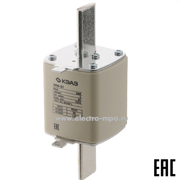 Е0683. Плавкая вставка ППН-37-X3-2-315А габарит 2, 111387 (КЭАЗ)