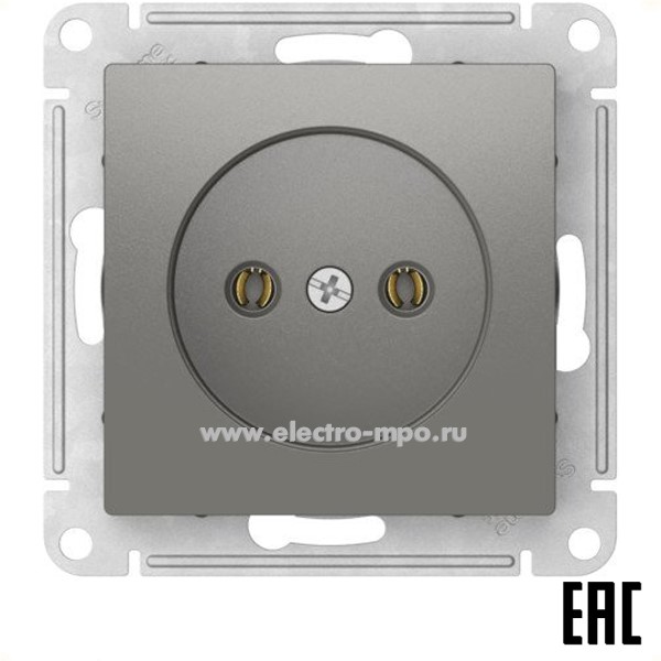 Ю52. Механизм AtlasDesign ATN000941S розетки безвинт. зажим. с/п сталь (Systeme Electric)