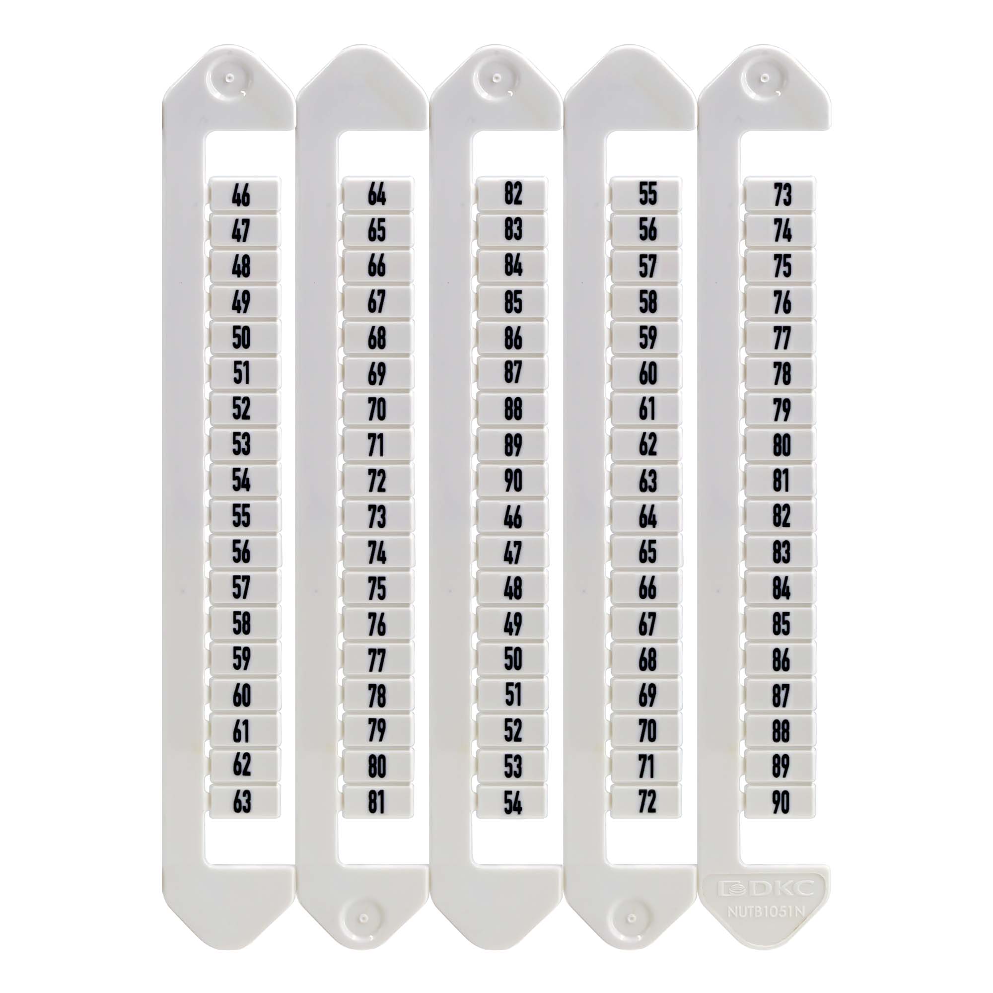 М31. Маркировка NUTB-5-46-90V для клемм, ширина 5 мм, от 46 до 90, вертикальная  (ДКС)