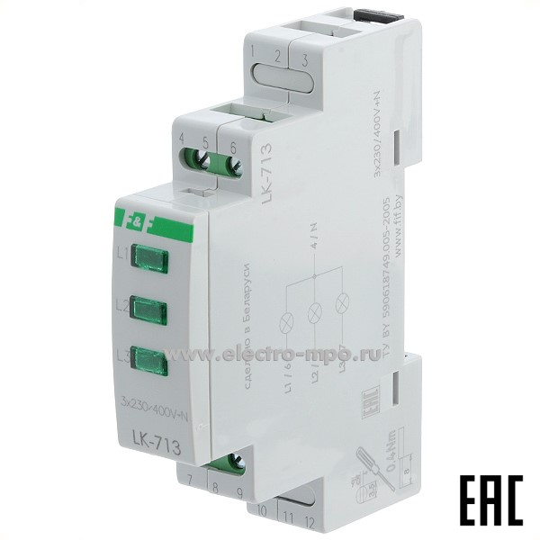 А5209. Модульный индикатор LK-713 зелёный/зелёный/зелёный 3х230В (Евроавтоматика)
