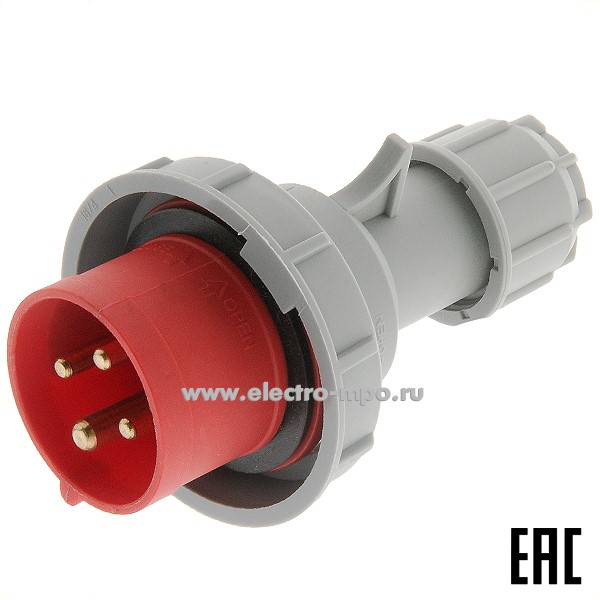 Ю5942. Вилка YS CEE0142 кабельная 3Р+Е 16А 415В IP67 (Электромонтаж)