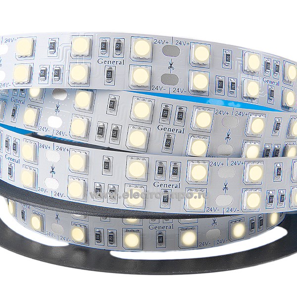 С11. Лента светодиодная двухрядная 502443 GLS-5050-120-28.8-24-IP20-PRM-3 144Вт 3000К 24В пост. тока 5м