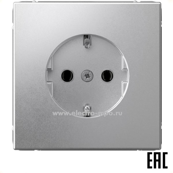 Р34. Механизм ArtGallery GAL000343S розетки "евр" безвинт. зажим с/п алюминий (Systeme Electric)