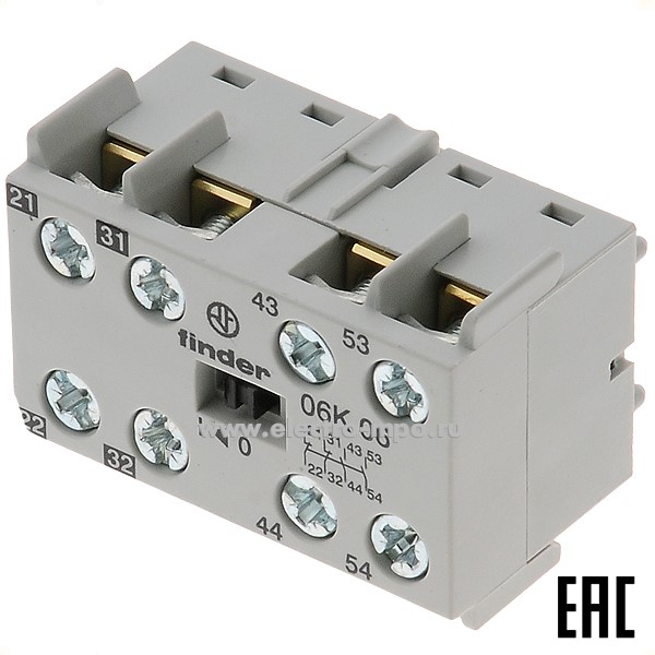 К7728. Контакт 06K06 дополнительный 2з+2р, 2А для 6K04 (Finder)