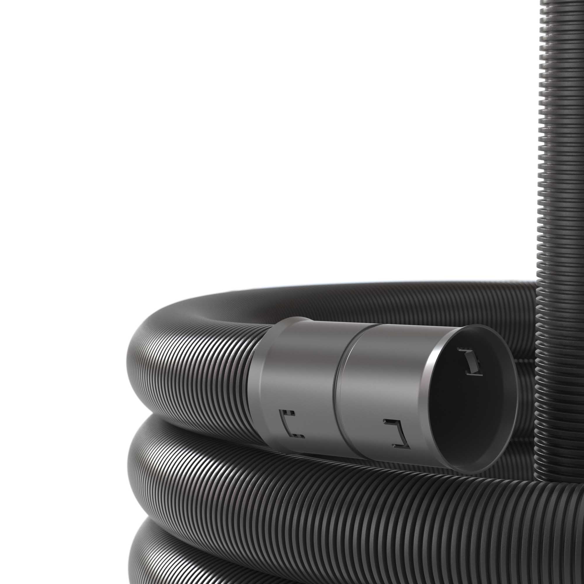 Т19. Двустенная 121963A труба ПНД гибкая для кабельной канализации д.63мм с протяжкой, SN13,  (ДКС)