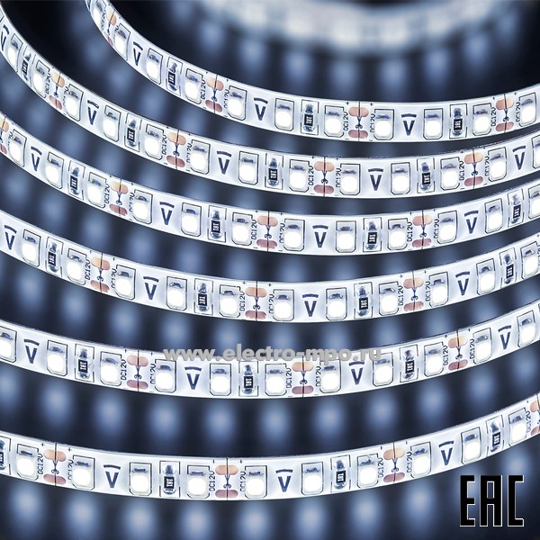 С2129. Лента светодиодная 71706 NLS-3528CW120-PRO 5м 12В пост.тока 48Вт 600Led дневной IP65 (Navigator)