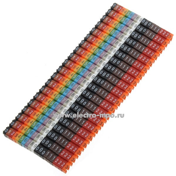 Б7659. Набор маркеров KCG3 9996-3 для каб 4-6 мм2 симв (0-9.0.0.0.1.1.1.2.2.2.3) 400шт (ONKA, Россия)