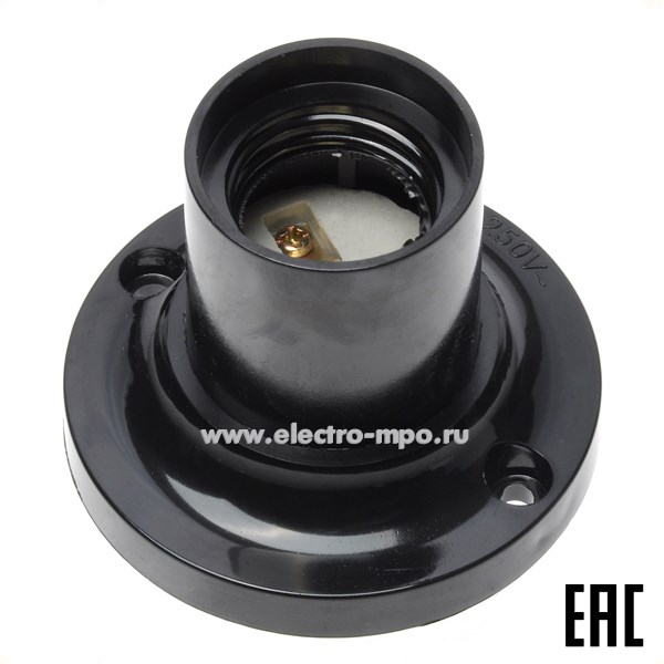 Р1156. Патрон 71608 NLH-BL-W2-E27 4А 250В потолочный, прямой, карболитовый (Navigator)