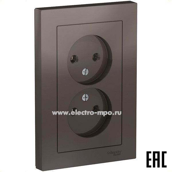 Ю42. Розетка AtlasDesign ATN000620 двойная с/п мокко (Systeme Electric)