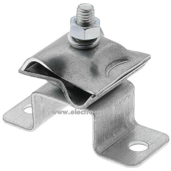 М5364. Держатель-зажим 91074 круглого проводника 8-10мм на скобе, оцинкованная сталь (EZETEK)