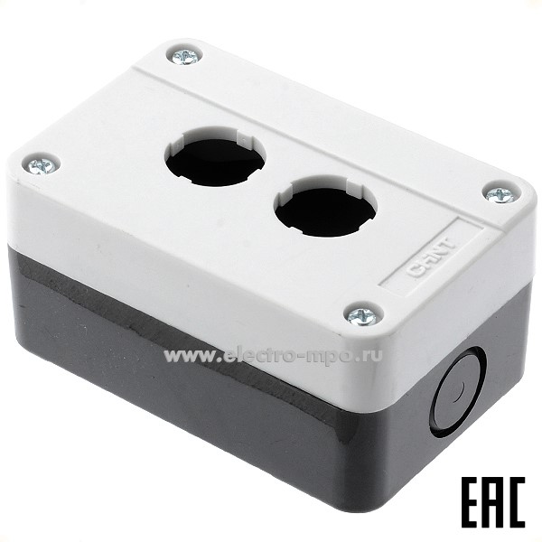 К5962. Корпус кнопочного поста 574885 / 575576 NP2-B02 2 поста IP65 пластмассовый без кнопок (CHINT)