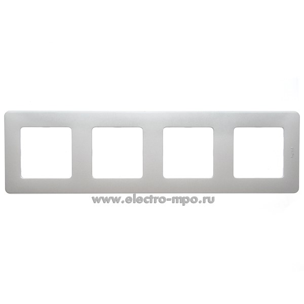 Ю5837. Рамка-4 Inspiria 673962 алюминий (Legrand/Daccord)