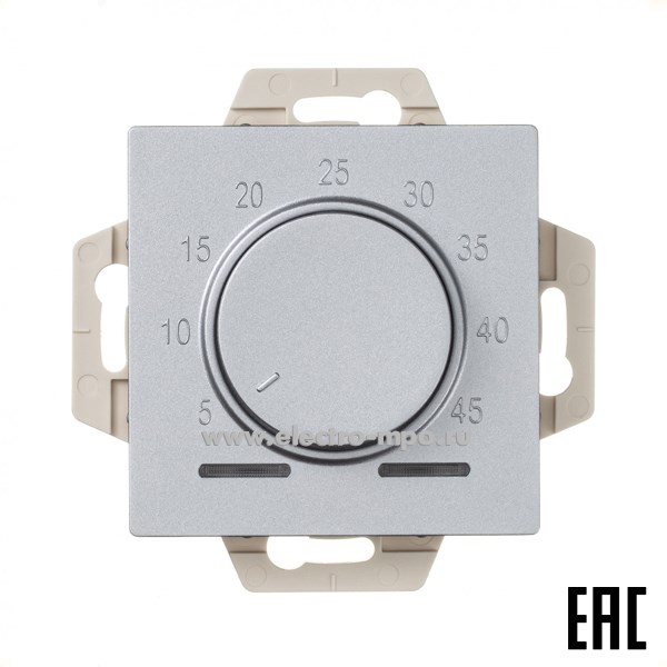 Ю4130. Механизм AtlasDesign ATN000335 регулятора тёплого пола 5-45град. С с/п алюминий (Systeme)