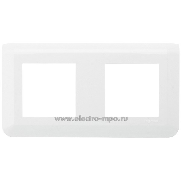 Р2543. Рамка Mosaic 277804L для 2х2 модулей горизонтальная белая (Legrand)