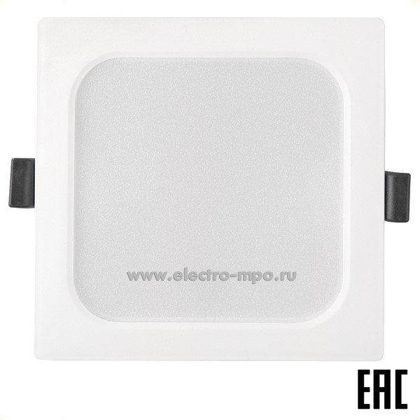 С08. Светильник 412414 GLP-SW3-9BT-118-6 9Вт 6500К 720Лм светод. встр. квадрат белый IP40 (General)