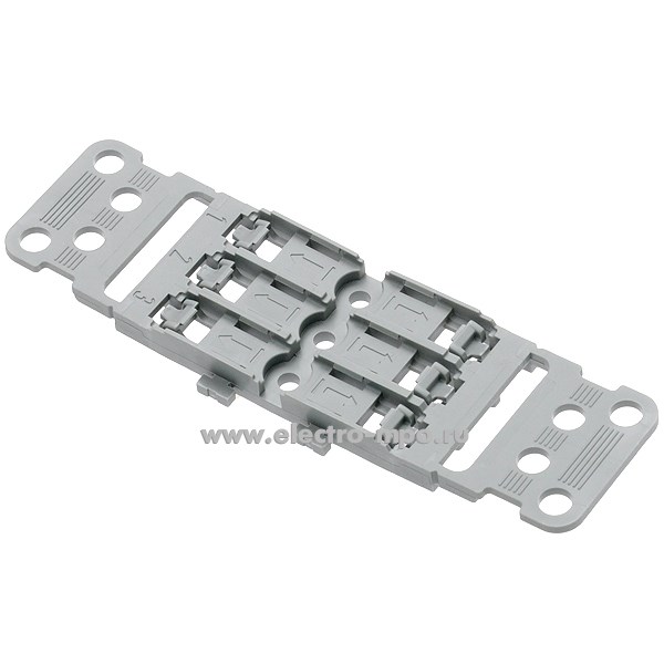 К4684. Монтажный адаптер 221-2503 для крепления 3 зажимов 221-2411 на поверхность с разгр.натяжения (Wago)