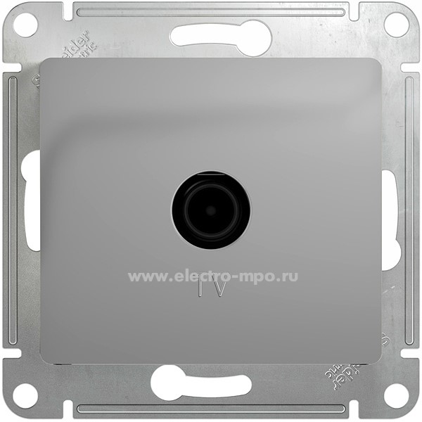 Ю1039. Механизм Glossa GSL000392 розетки TV проходной 4дБ с/п алюминий (Systeme Electric)