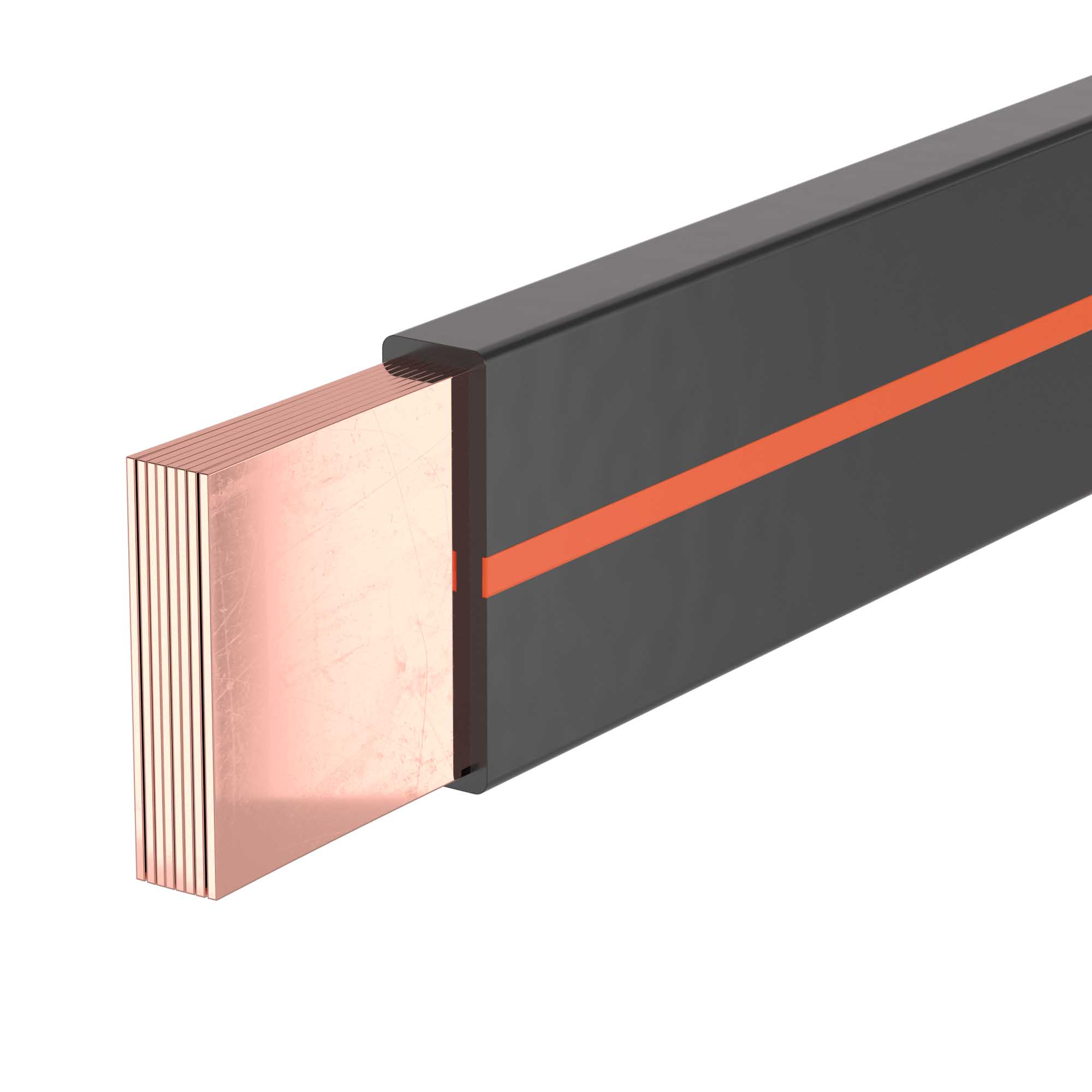 Э25. Гибкая R5BFC51001 шина в ПВХ изоляции, 5x100x1мм, In-1385А (?T-50K)  (ДКС)