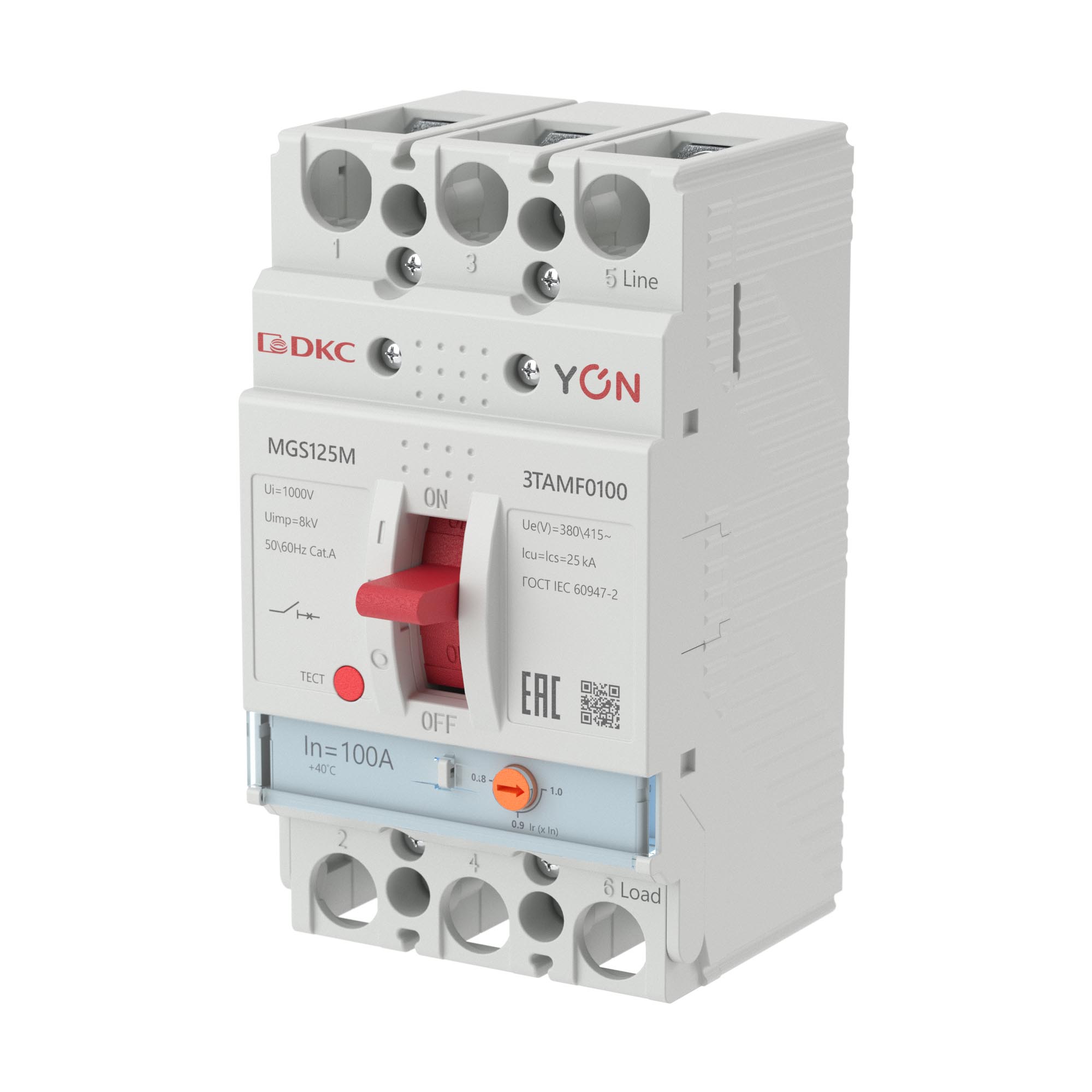 А15. Авт. MGS125M-3TAMF0100 выкл. YON MGS125 3P 80-100A  (ДКС)