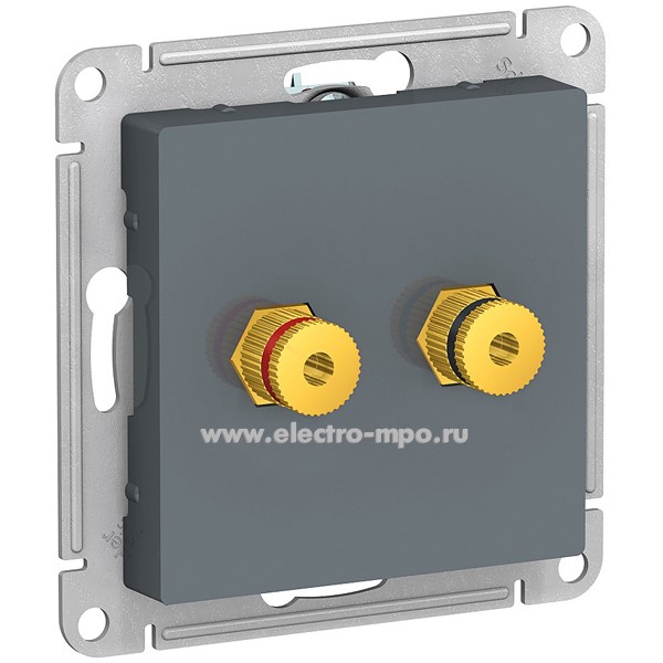 Ю47. Механизм AtlasDesign ATN000787 аудиорозетки двойной грифель (Systeme Electric)