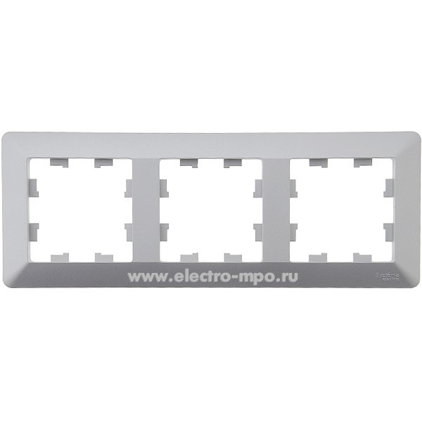 Ю32. Рамка-3 AtlasDesign Air ATN220303 универсальная алюминий/дымчатый черный (Systemе Electric)