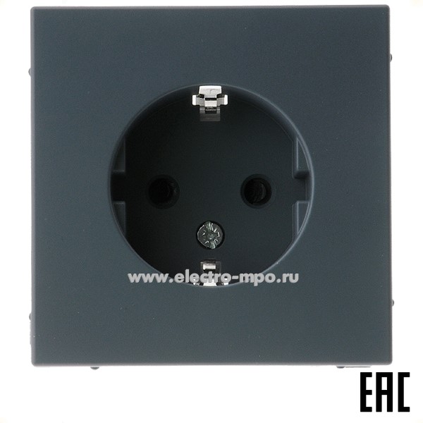 Р3264. Механизм ArtGallery GAL000745 розетки "евр" со шторками с/п грифель (Systeme Electric)