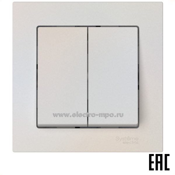 Ю52. Выключатель AtlasDesign ATN000452S 2 кл. безвинт. зажим. с/п жемчуг (Systeme Electric)