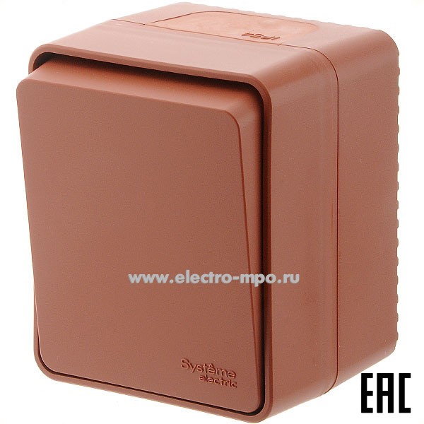 Ю5344. Выключатель AtlasDesign Profi54 ATN547011 1кл. IP54 о/п терракотовый (Systeme Electric)