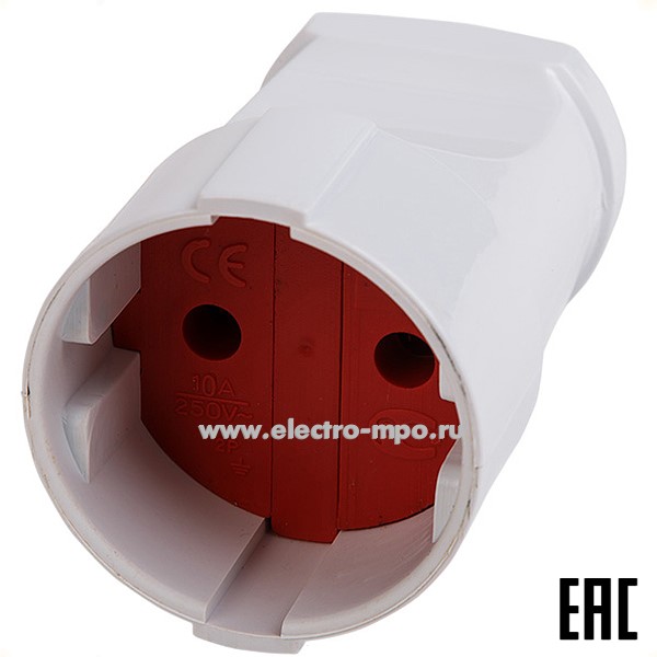 Р38. Розетка 11-8527 разборная без з/к 10А белая (Rexant)
