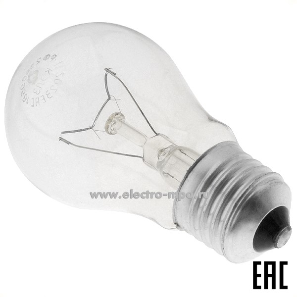 Л6432. Лампа 95Вт ЛОН А50 230-95 Е27 накаливания прозрачная (КЭЛЗ)