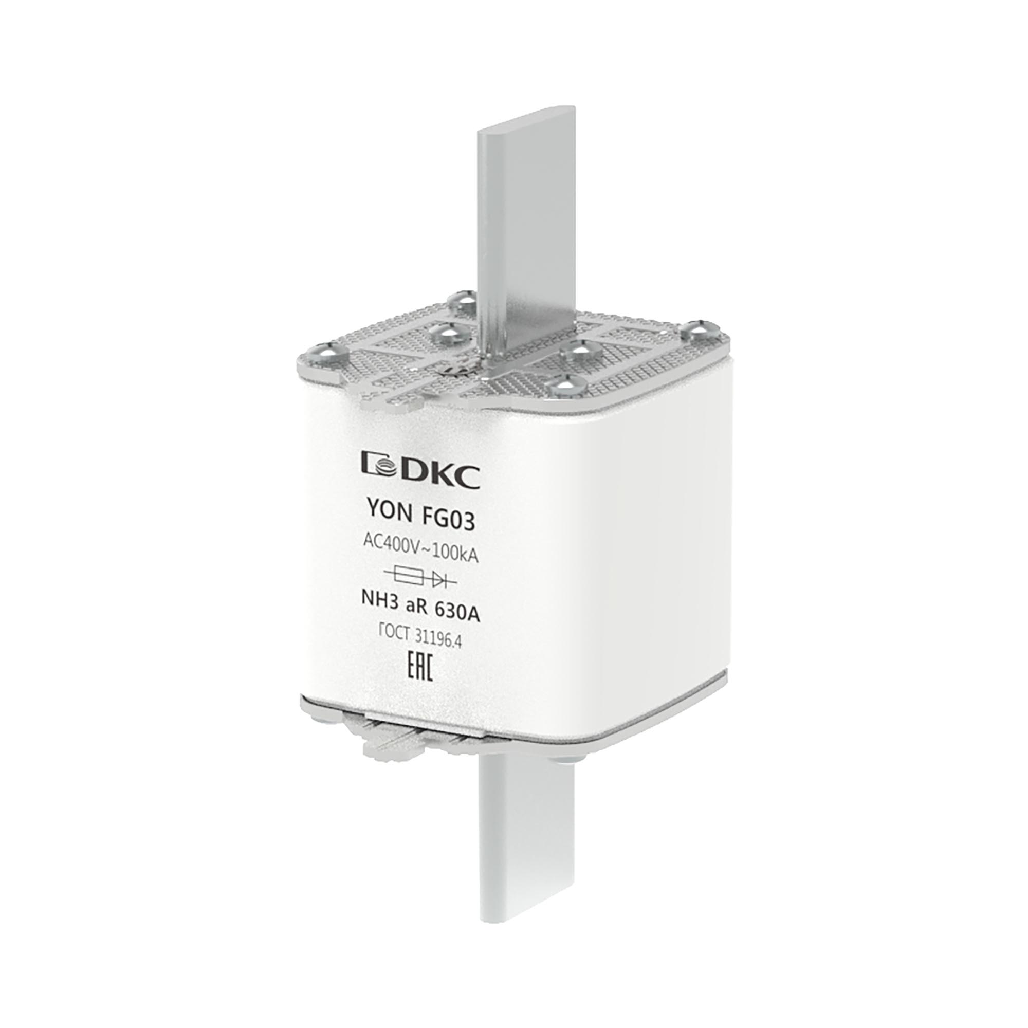 А36. Предохранитель 1FG03-0630-400V-AR YON ножевого типа FG3 630А 400V характеристика  (ДКС)